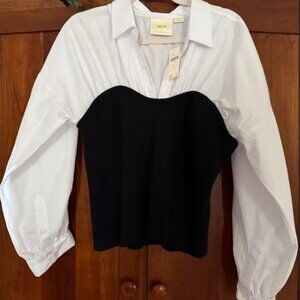 NWT Anthropology Maeve Twofer Corset top XL